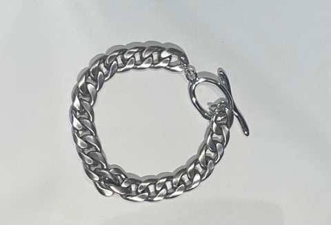 Silver Matte Finish Chain Link Bracelet
