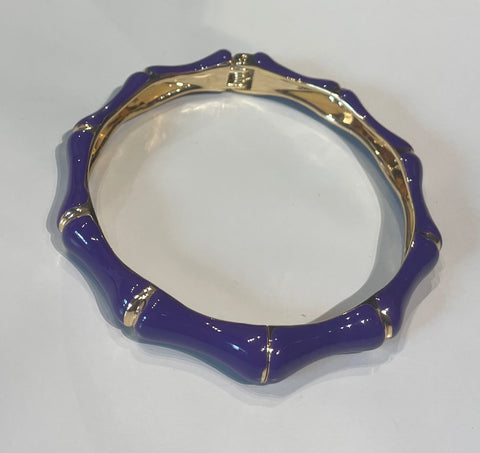 Purple&Gold Bamboo Enamel Bracelet