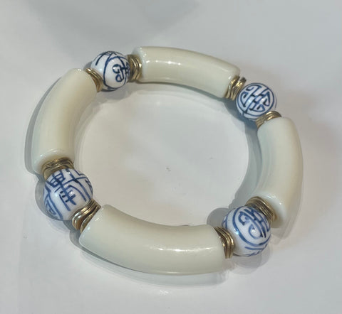 Thick White&Blue Bracelet