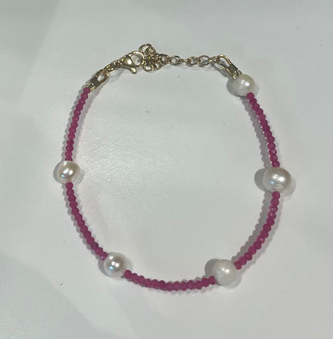 Beaded 5 Pearl Bracelet