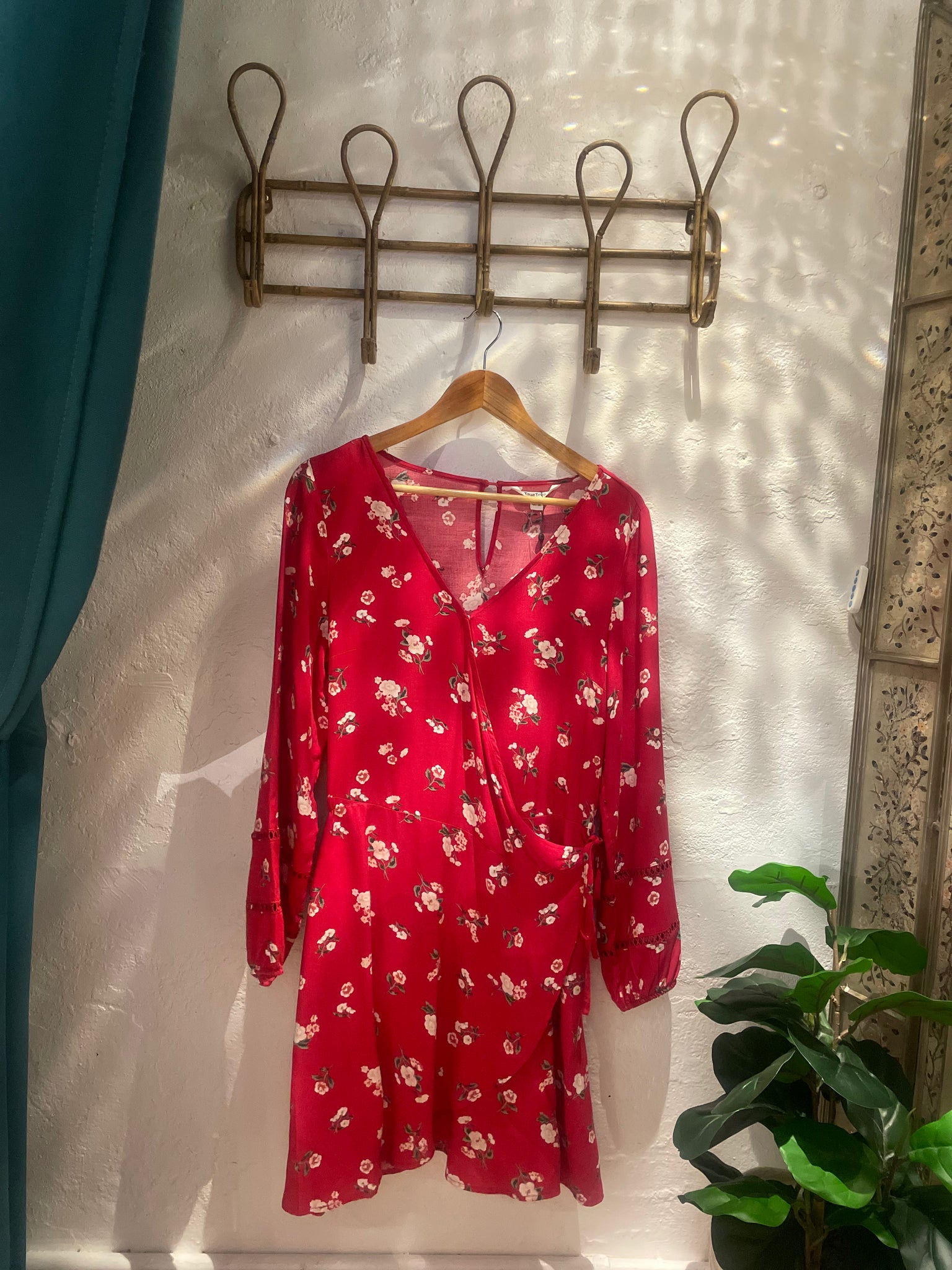 Red Flower Tie True True Dress