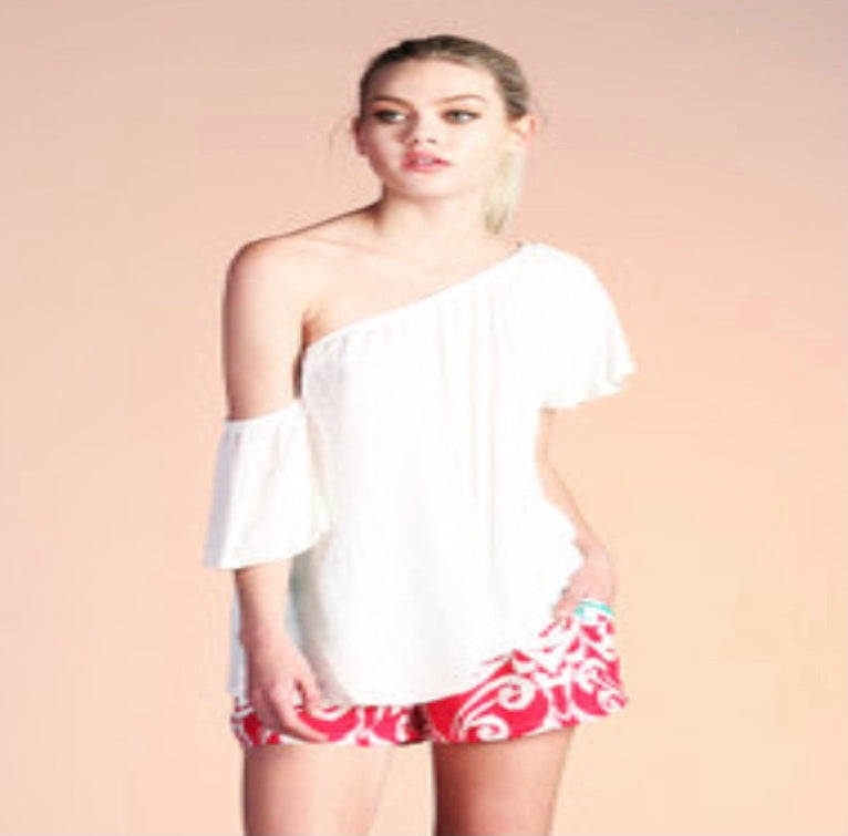 White off shoulder loose top