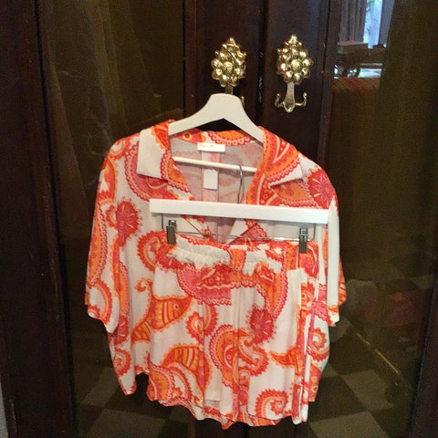 Galita Orange&White Paisley Set