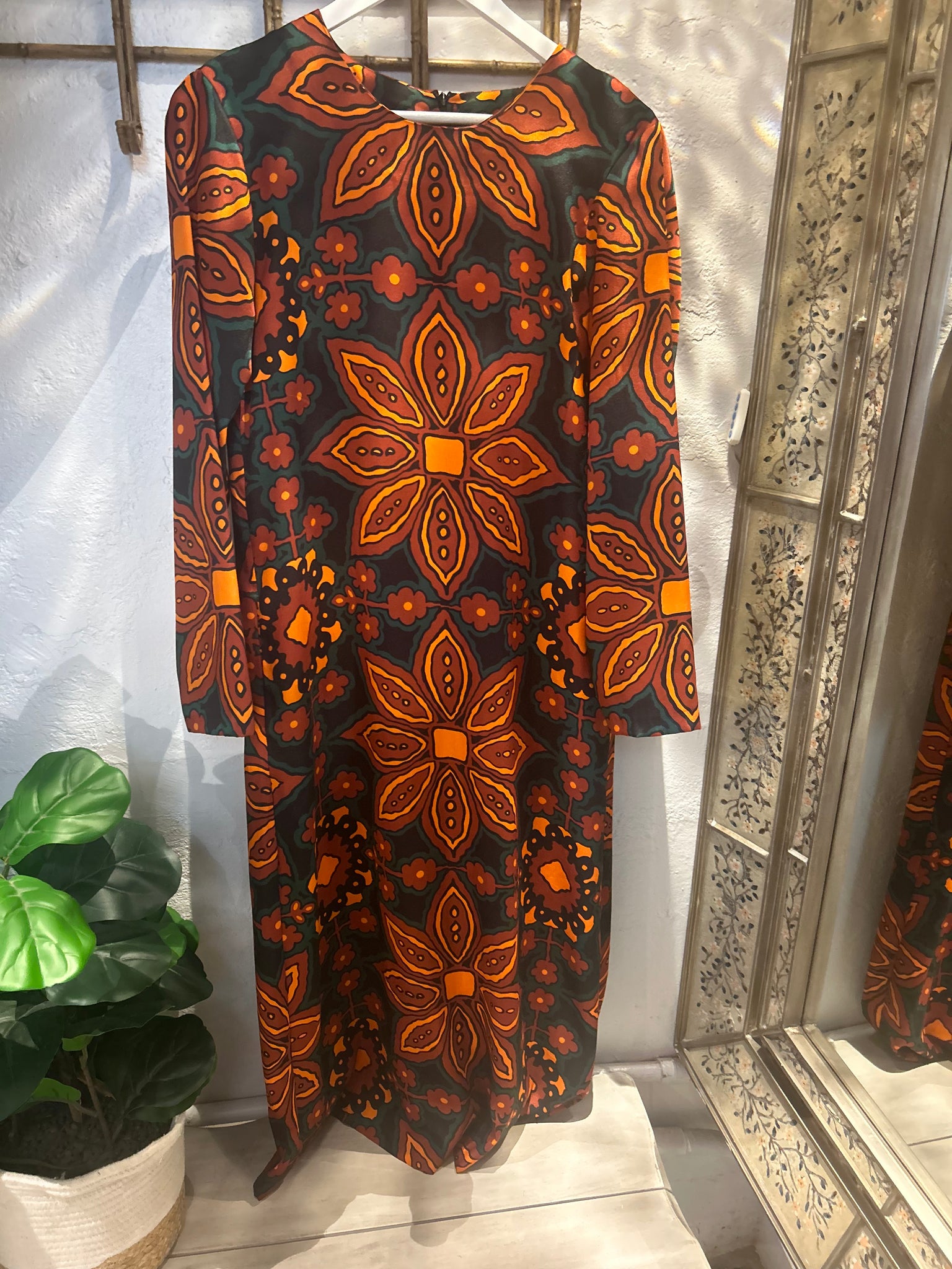 Long Sleeved Ochre Dress