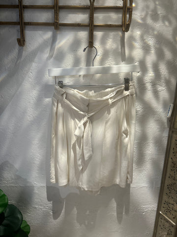 White Linen Shorts