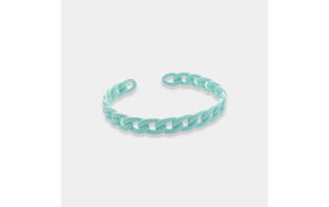 Enamel curb chain cuff bracelet