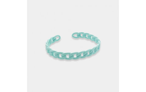 Enamel curb chain cuff bracelet