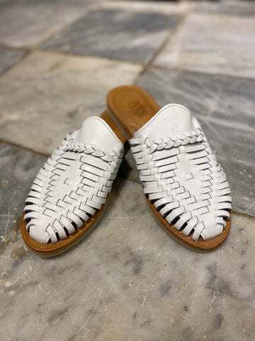 White Leather Slippers