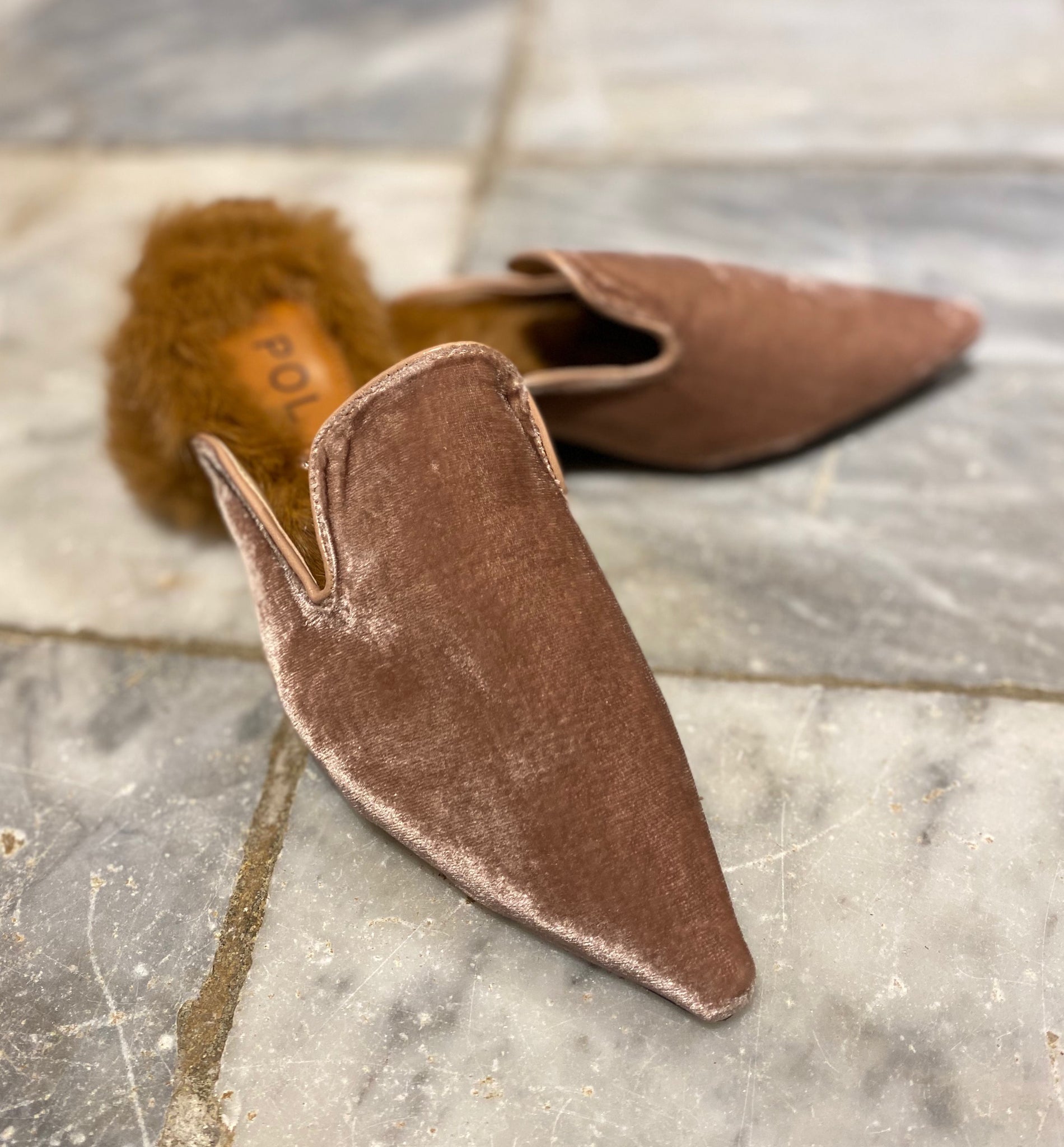 Pink Velvet Slippers