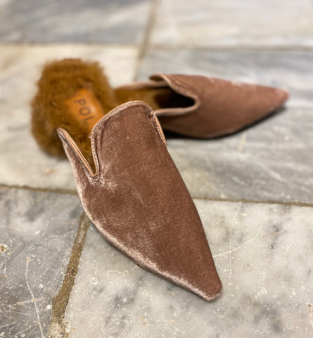 Pink Velvet Slippers